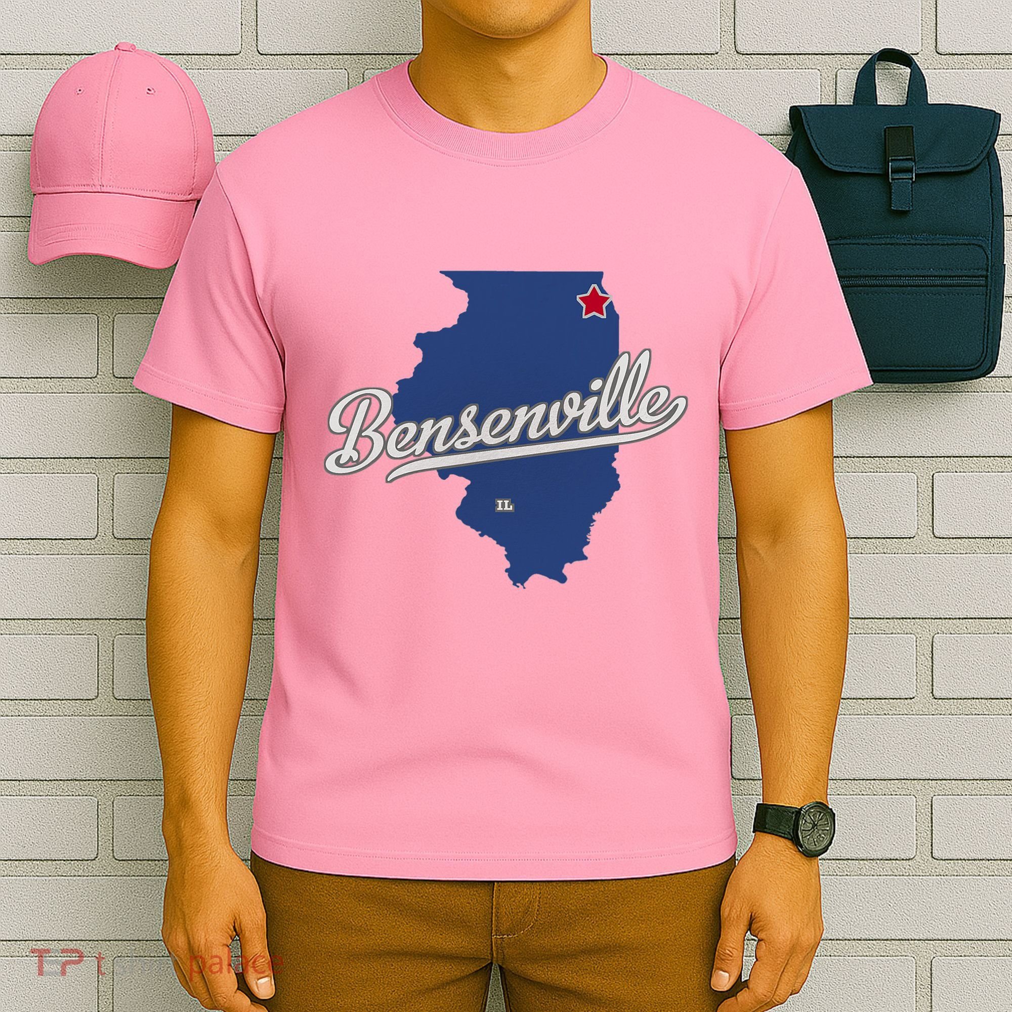 Bensenville Illinois Il Map T-Shirt