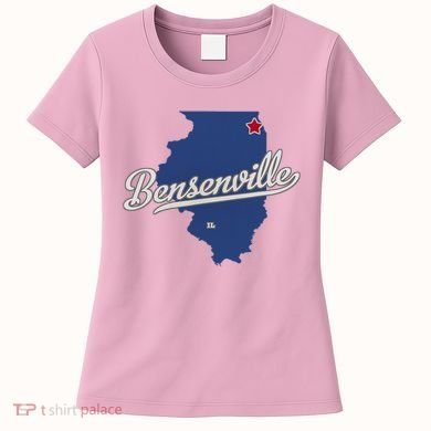 Bensenville Illinois Il Map Women's T-Shirt
