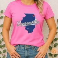 Bensenville Illinois Il Map Women's T-Shirt thumb 2