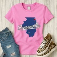 Bensenville Illinois Il Map Women's T-Shirt thumb 3