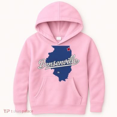 Bensenville Illinois Il Map Kids Hoodie