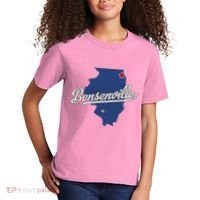 Bensenville Illinois Il Map Kids T-Shirt thumb 2