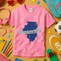 Bensenville Illinois Il Map Kids T-Shirt thumb 3