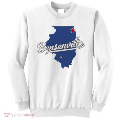 Bensenville Illinois Il Map Sweatshirt