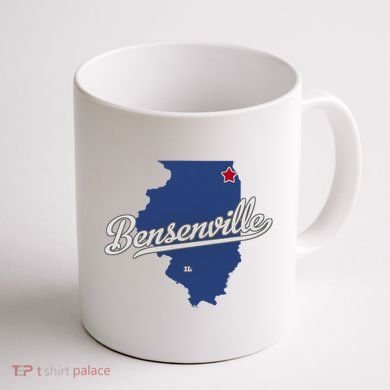 Bensenville Illinois Il Map Coffee Mug back