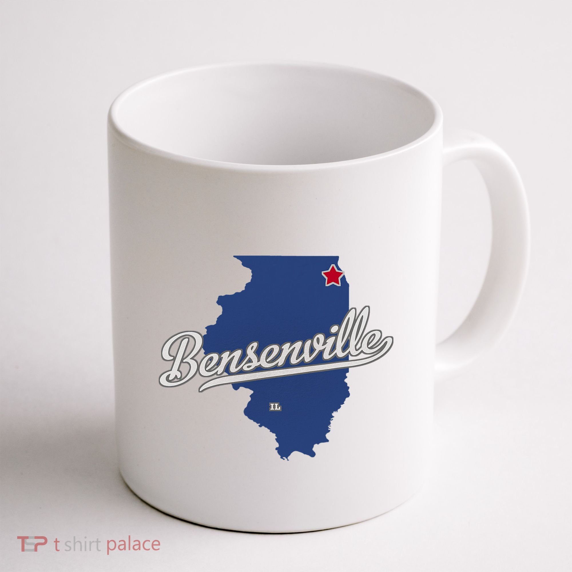 Bensenville Illinois Il Map Coffee Mug