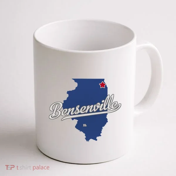Bensenville Illinois Il Map Coffee Mug