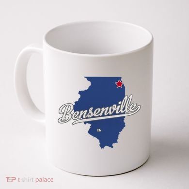Bensenville Illinois Il Map Coffee Mug