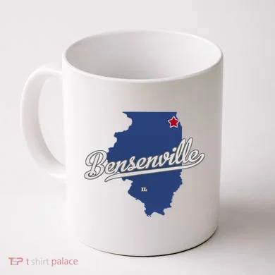 Bensenville Illinois Il Map Coffee Mug