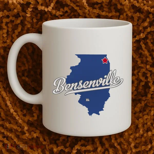Bensenville Illinois Il Map Coffee Mug