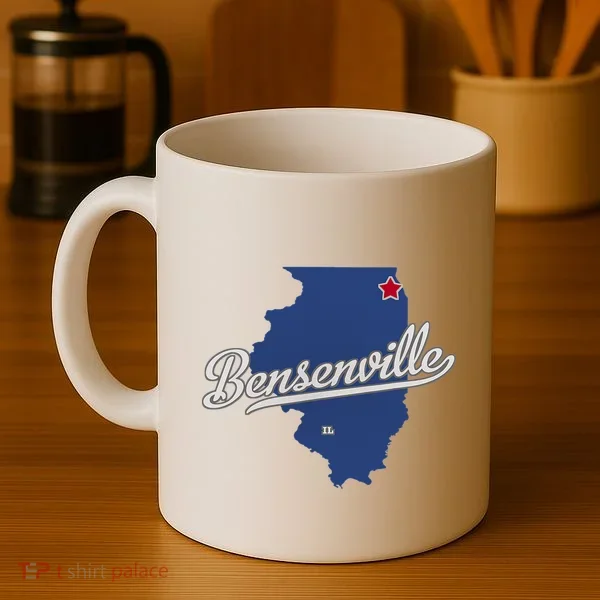 Bensenville Illinois Il Map Coffee Mug