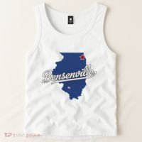 Bensenville Illinois Il Map Tank Top thumb 2