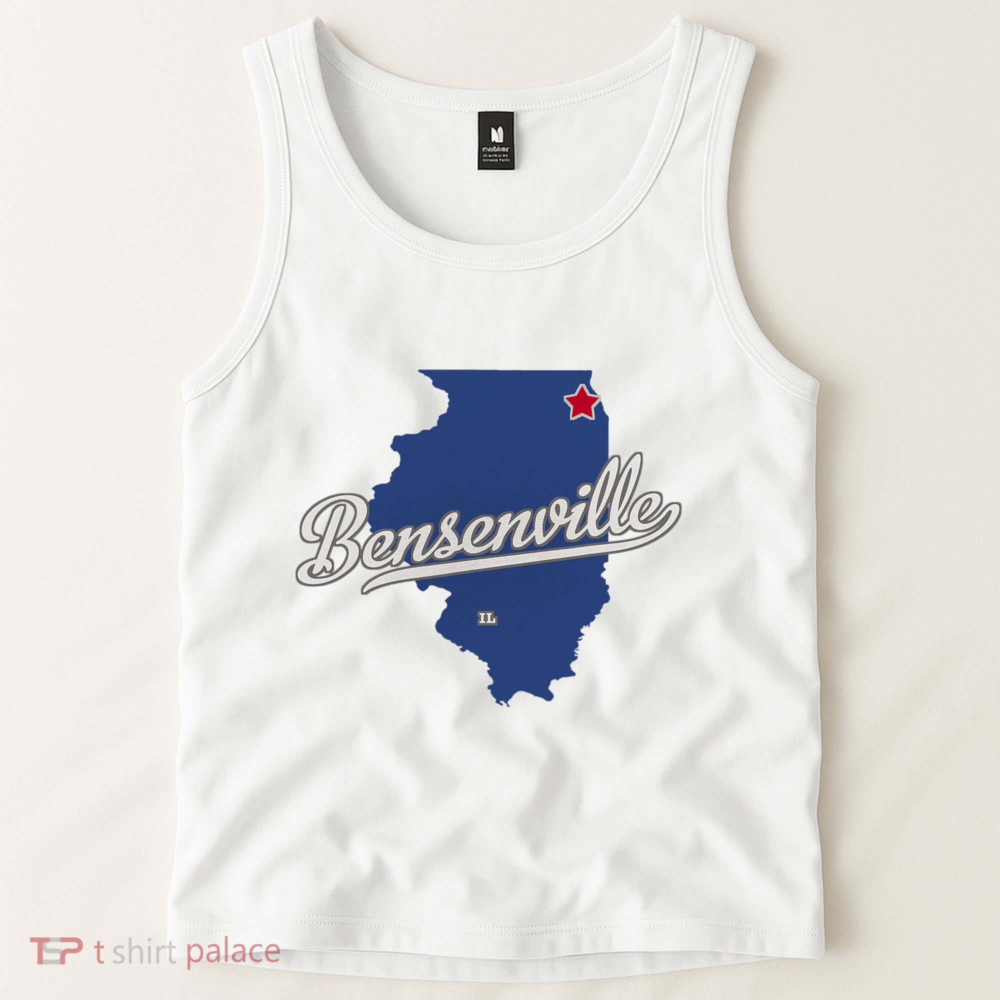 Bensenville Illinois Il Map Tank Top