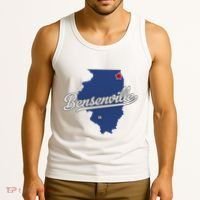 Bensenville Illinois Il Map Tank Top thumb 3