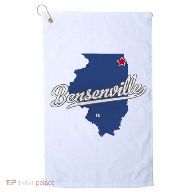 Bensenville Illinois Il Map Golf Towel