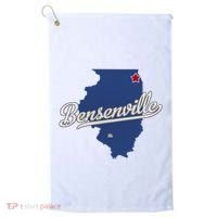 Bensenville Illinois Il Map Golf Towel thumb 0