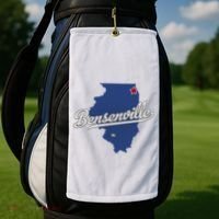 Bensenville Illinois Il Map Golf Towel thumb 2