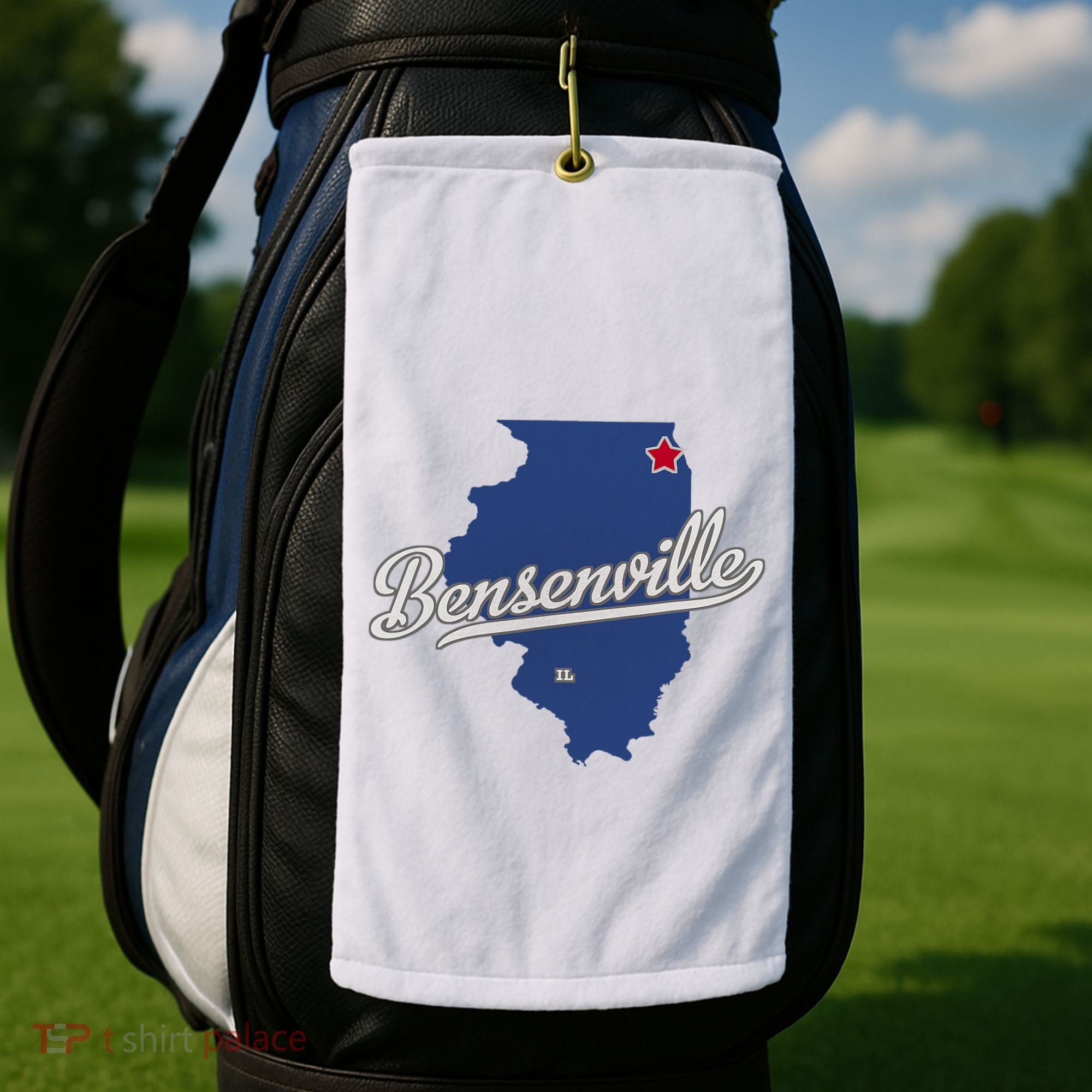 Bensenville Illinois Il Map Golf Towel
