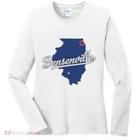 Bensenville Illinois Il Map Women's Long Sleeve Shirt thumb 0