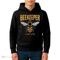 Beekeeper If I Run You Run Bee Keeper Beekeeping Bee Lovers Honeybees Apiculture Kids Hoodie thumb 4