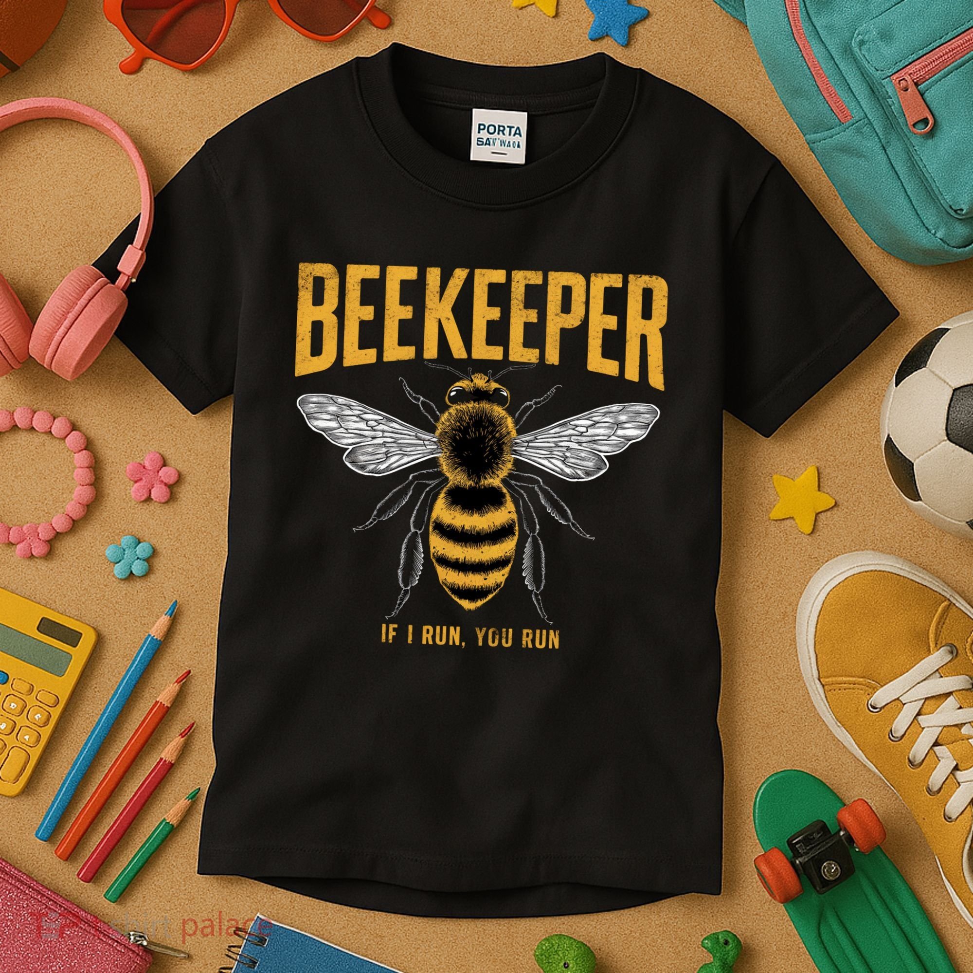 Beekeeper If I Run You Run Bee Keeper Beekeeping Bee Lovers Honeybees Apiculture Kids T-Shirt