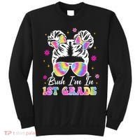 Bruh Im In 1st Grade Messy Bun First Day Of School Sweatshirt thumb 0