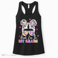 Bruh Im In 1st Grade Messy Bun First Day Of School Women's Tank Top thumb 0