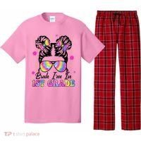 Bruh Im In 1st Grade Messy Bun First Day Of School Pajama Set thumb 0