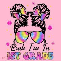 Bruh Im In 1st Grade Messy Bun First Day Of School Visor thumb 3
