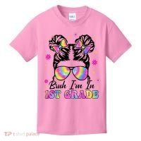 Bruh Im In 1st Grade Messy Bun First Day Of School Kids T-Shirt thumb 0