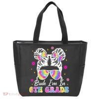 Bruh Im In 6th Grade Messy Bun First Day Of School Tote Bag thumb 0