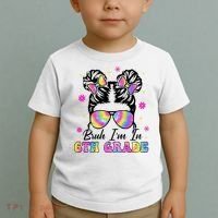 Bruh Im In 6th Grade Messy Bun First Day Of School Toddler T-Shirt thumb 2