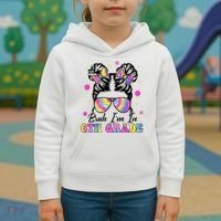 Bruh Im In 6th Grade Messy Bun First Day Of School Kids Hoodie thumb 3