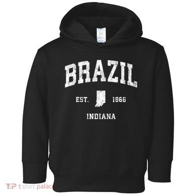 Brazil Indiana In Vintage Athletic Toddler Hoodie