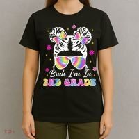 Bruh Im In 2nd Grade Messy Bun First Day Of School T-Shirt thumb 4