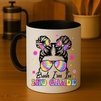 Bruh Im In 2nd Grade Messy Bun First Day Of School Coffee Mug thumb 4