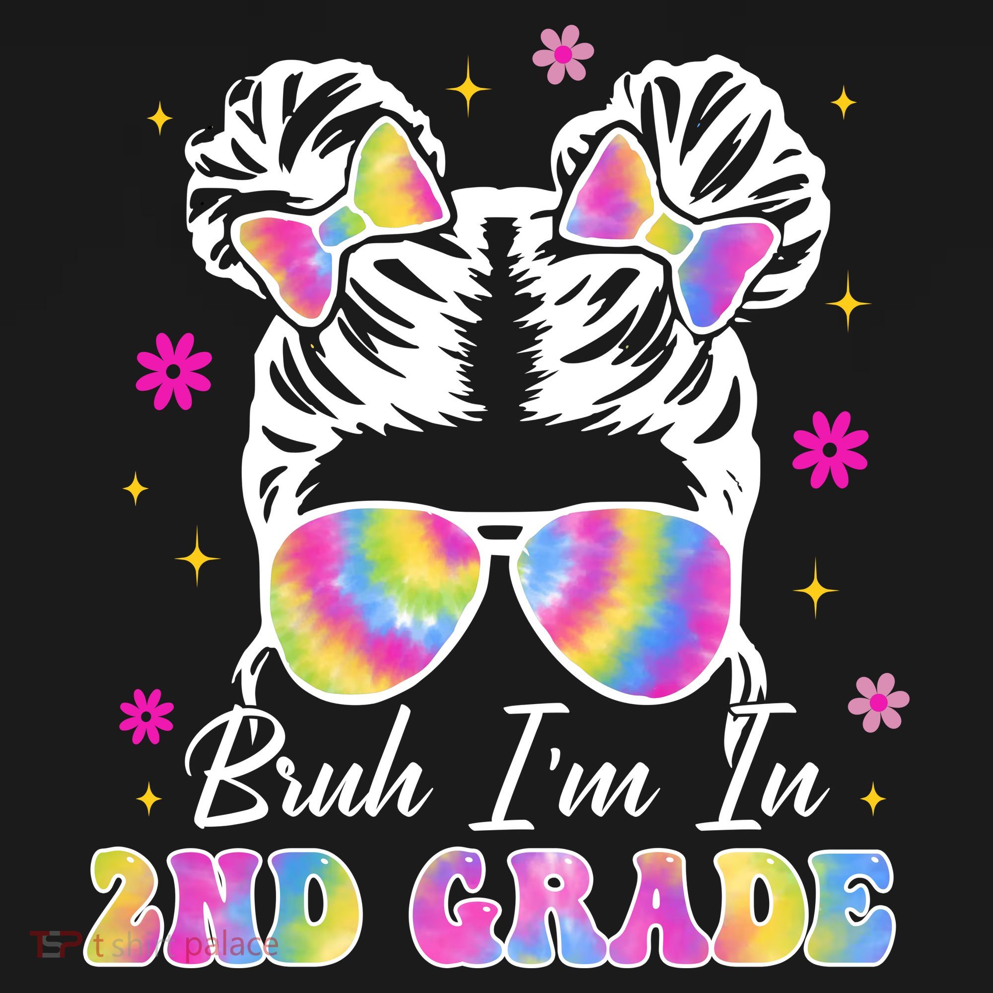Bruh Im In 2nd Grade Messy Bun First Day Of School Women's Hoodie