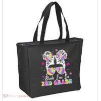 Bruh Im In 2nd Grade Messy Bun First Day Of School Tote Bag thumb 2