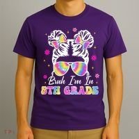 Bruh Im In 5th Grade Messy Bun First Day Of School T-Shirt thumb 3