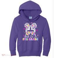 Bruh Im In 5th Grade Messy Bun First Day Of School Kids Hoodie thumb 0
