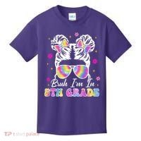Bruh Im In 5th Grade Messy Bun First Day Of School Kids T-Shirt thumb 0