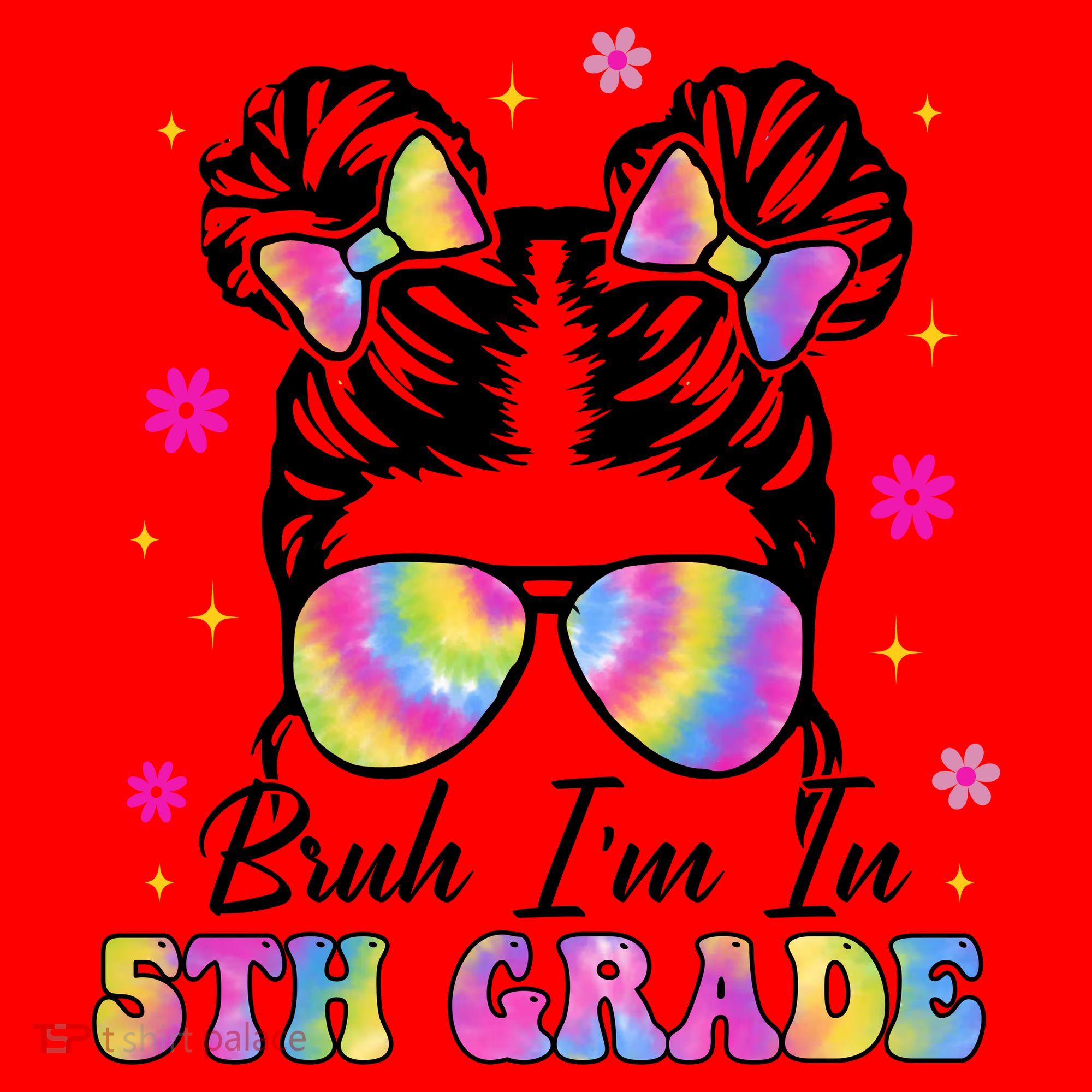 Bruh Im In 5th Grade Messy Bun First Day Of School Santa Hat