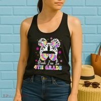Bruh Im In 4th Grade Messy Bun First Day Of School Women's Tank Top thumb 2