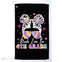 Bruh Im In 4th Grade Messy Bun First Day Of School Golf Towel thumb 0