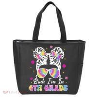Bruh Im In 4th Grade Messy Bun First Day Of School Tote Bag thumb 0