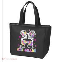 Bruh Im In 4th Grade Messy Bun First Day Of School Tote Bag thumb 3