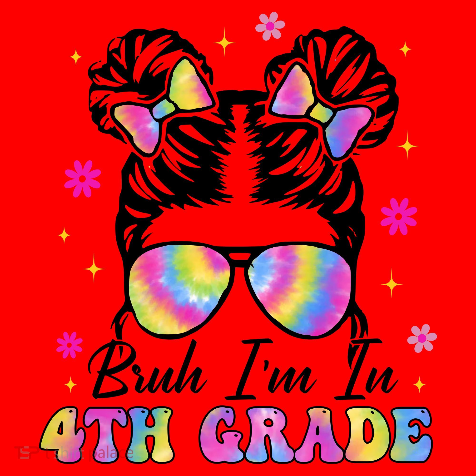 Bruh Im In 4th Grade Messy Bun First Day Of School Santa Hat