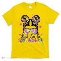 Bruh Im In 4th Grade Messy Bun First Day Of School T-Shirt thumb 0