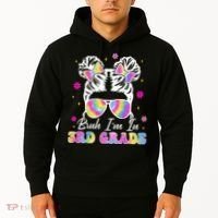Bruh Im In 3rd Grade Messy Bun First Day Of School Hoodie thumb 2
