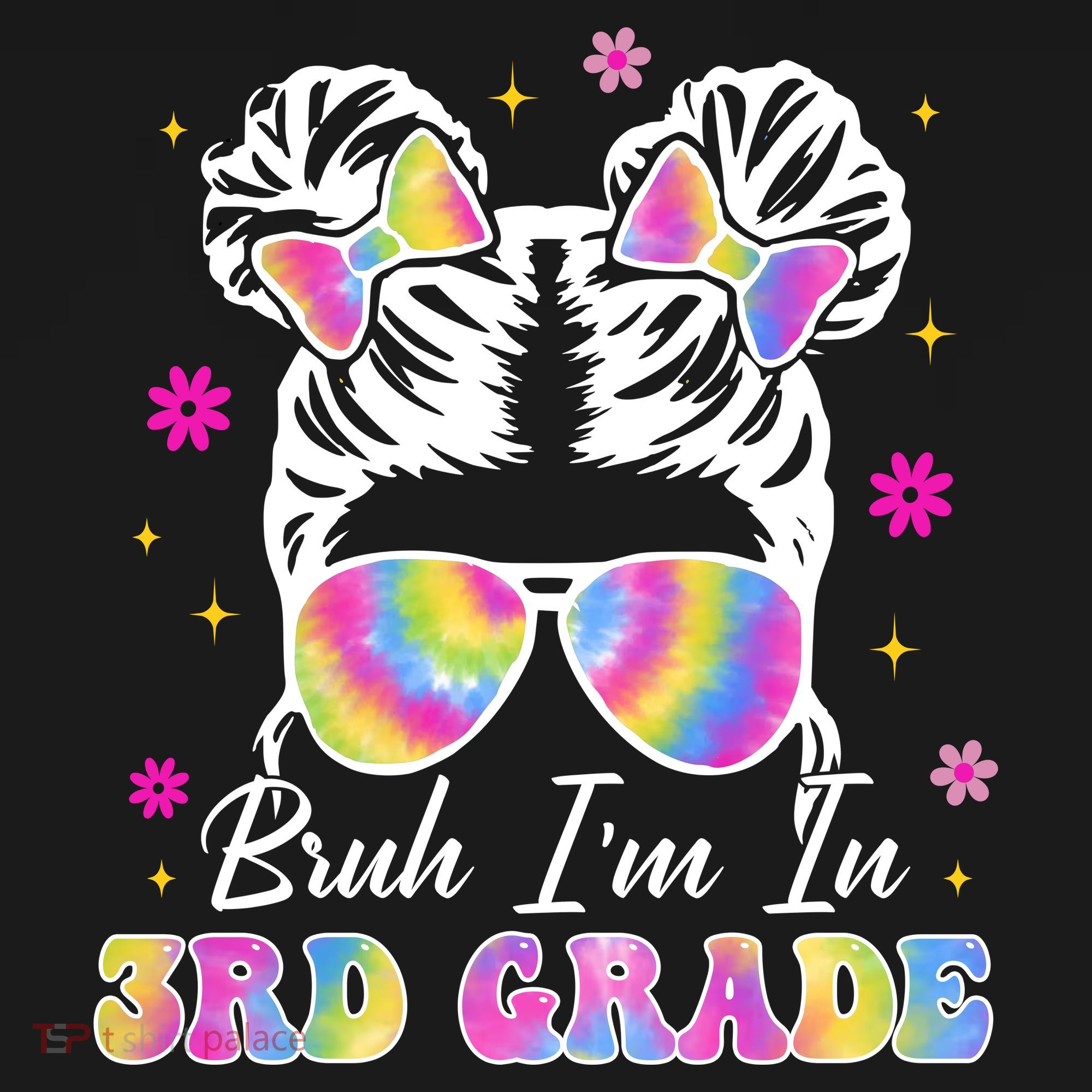 Bruh Im In 3rd Grade Messy Bun First Day Of School Women's Hoodie
